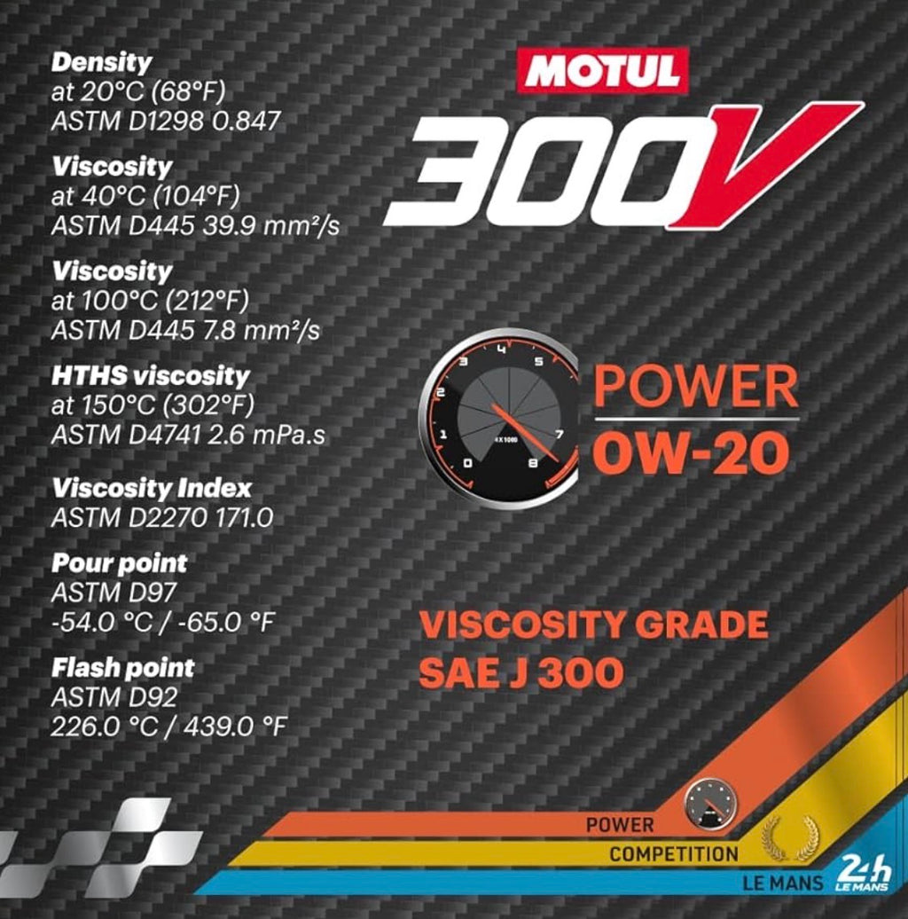 MOTUL 300V 0w20 Aceite de carreras Full sintético 2 Litros Ester Core