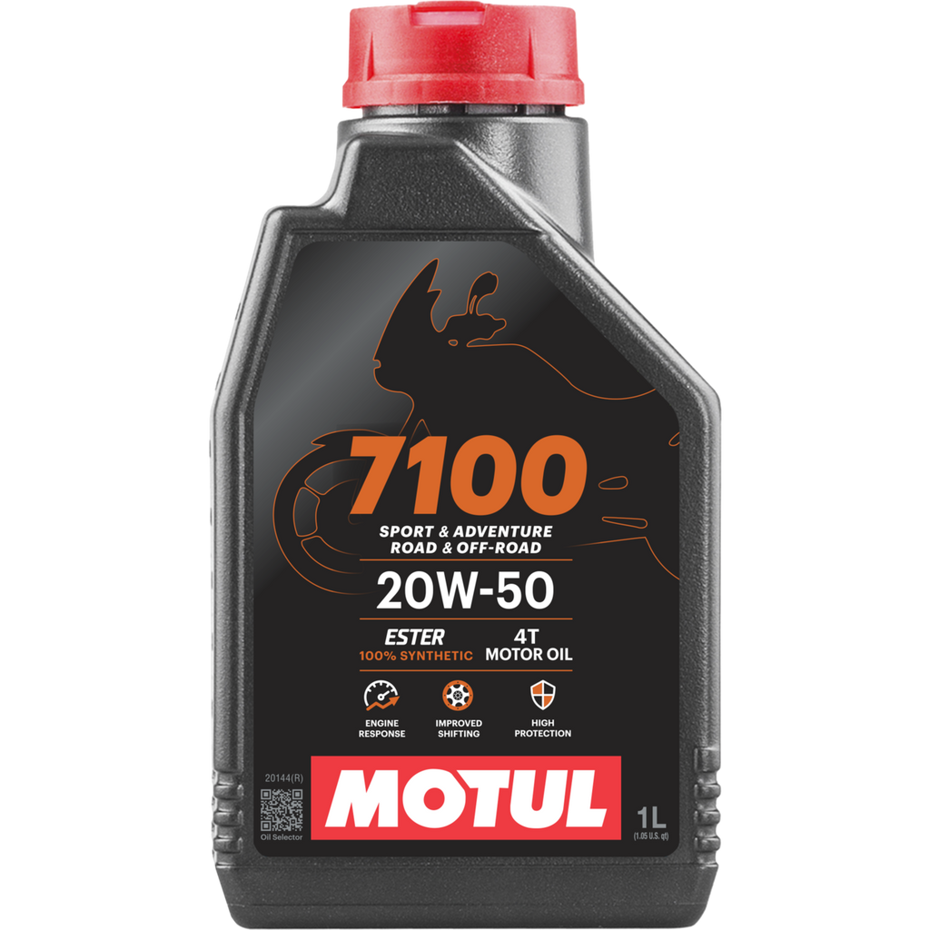 Aceite de moto y cuatriciclos 20W-50 full Sintético Motul 4t 7100 1L