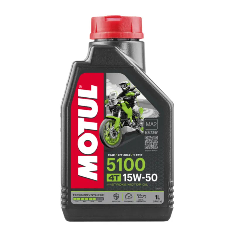 Aceite para motor Motul 5100 4T. semi-sintético 15W-50 para moto/cuatriciclo de 1 unidad x 1L